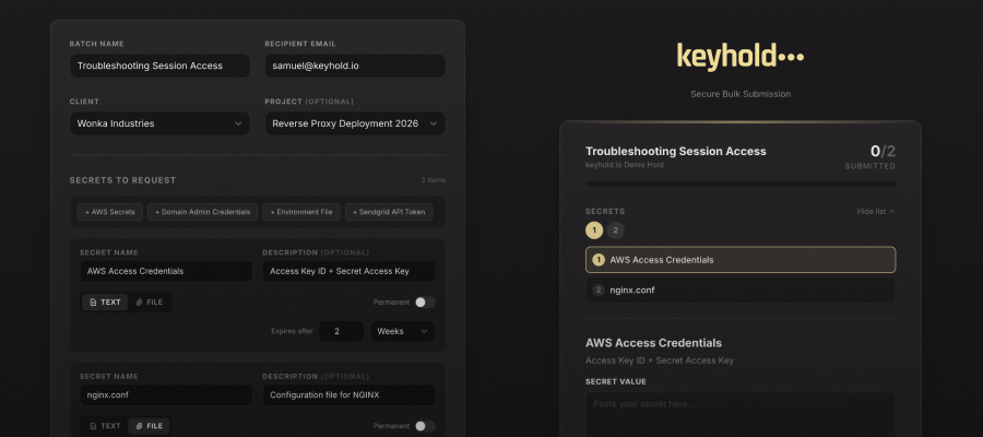 Bulk secret requests — request multiple credentials in one go